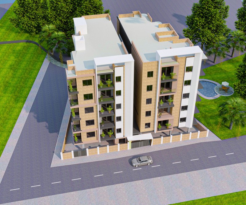 Modern Residential Apartment Complex – 3D Architectural Top View Render
